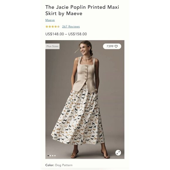 NWT Size XL - Anthropologie The Jacie Poplin Printed Maxi Skirt (NWT US$ 148) - Picture 2 of 16